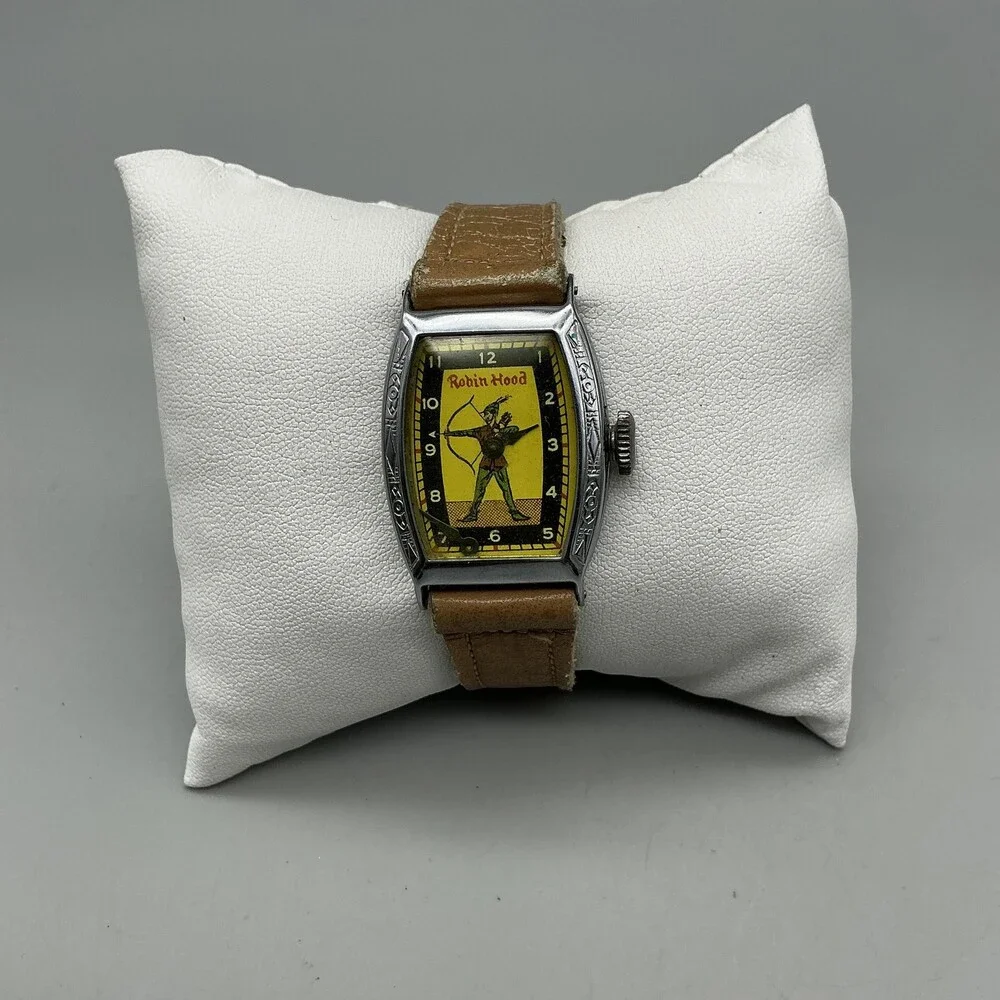 Vintage Robin Hood Boys Watch 24mm New Haven Manual Wind NOT WORKING FOR PARTS